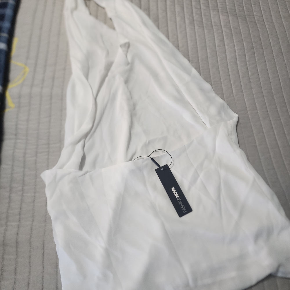 Fashion Nova White Halter Blouse - Picture 2 of 3